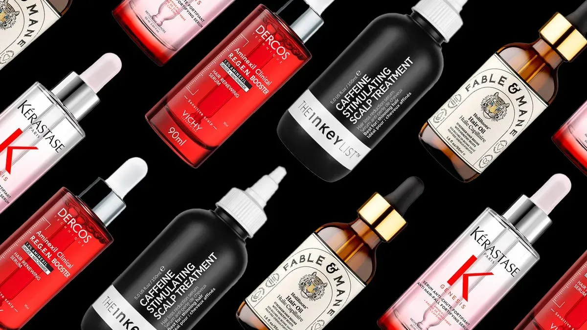 Top 10 best rated hair growth serums of 2026 displayed in bottles and packaging on white background