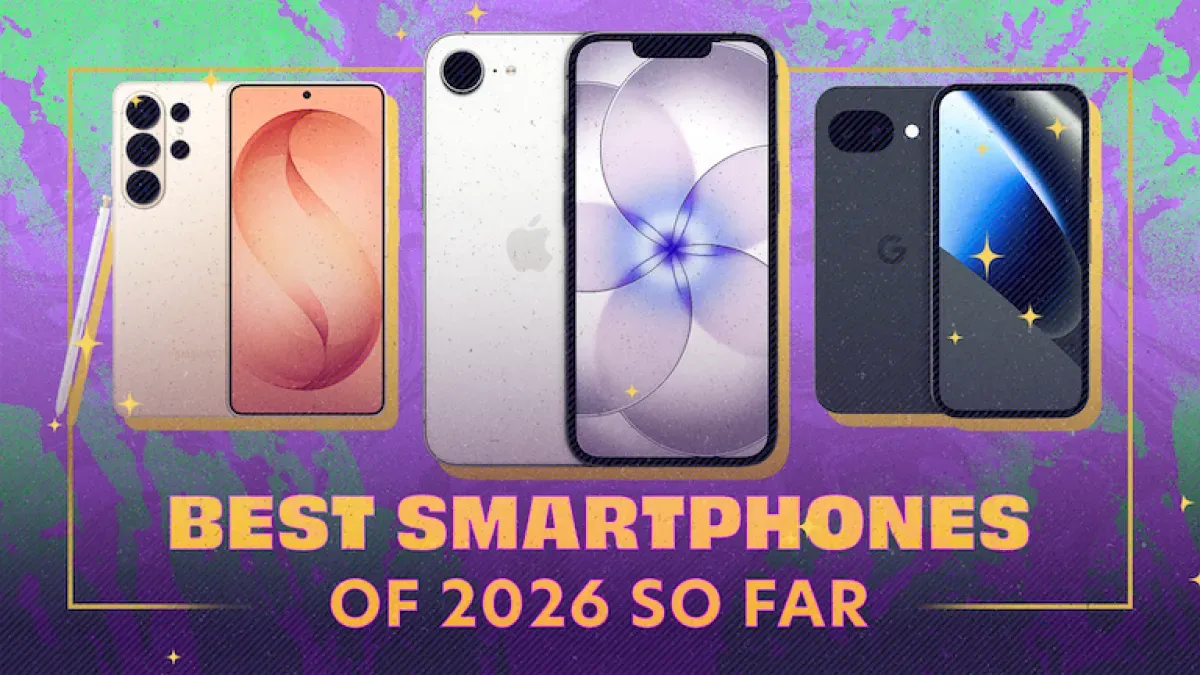 Samsung Galaxy S26 Ultra and iPhone 17 Pro smartphones displayed on wooden table for 2026 comparison